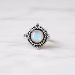 Månsten ring silver
