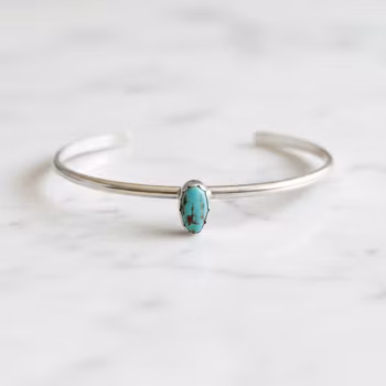 Cuff armband med Turkos sten silver