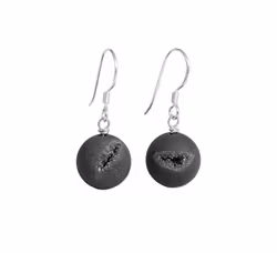 Druzy agat örhängen silver