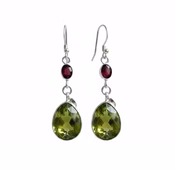Silverörhängen Peridot