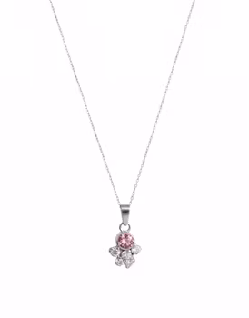 Halsband med rosa Safir silver