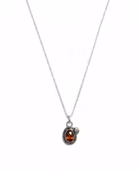Hessonit granat halsband i silver