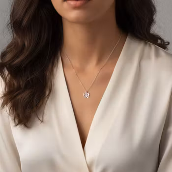 Fjäril halsband silver