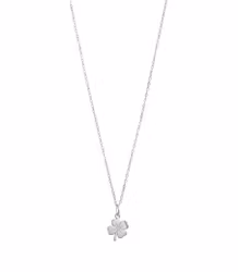 Silverhalsband med litet fyrklöver