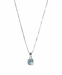 Rå Akvamarin halsband silver