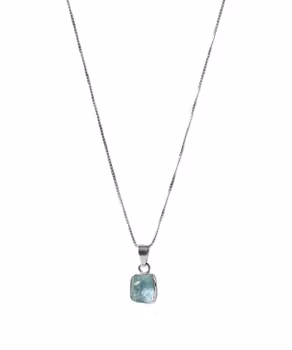 Rå Akvamarin halsband silver