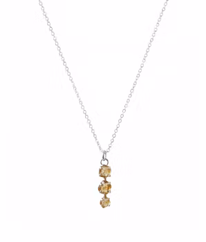 Silverhalsband rå Citrin