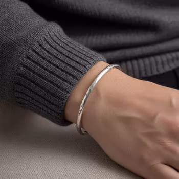 Cuff armband i silver herr