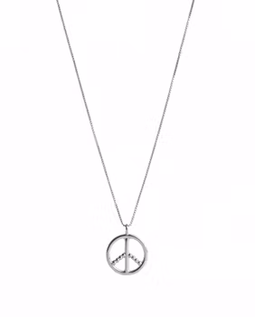Halsband Peace symbol silver