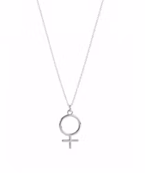 Silverhalsband med symbol kvinna