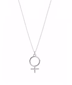 Silverhalsband med symbol kvinna