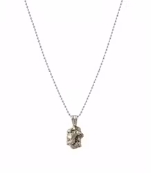 Halsband med rå Pyrit sten silver