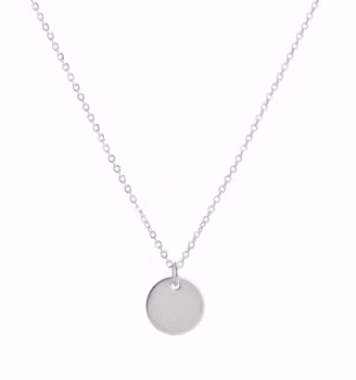 Silverhalsband med rund bricka