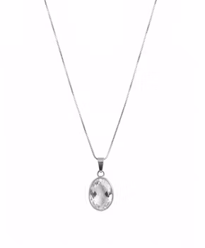 Silverhalsband klar Kvarts kristall