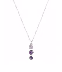 Silverhalsband rå Ametist