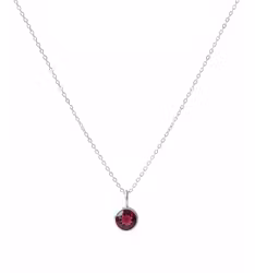Silverhalsband röd Granat sten