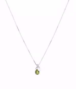 Peridot halsband silver