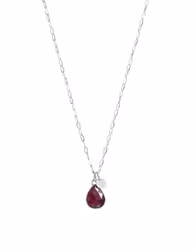 Silverhalsband rosa Safir sten