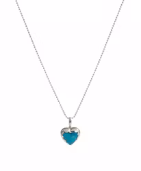 Silverhalsband med Turkos hjärta