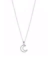 Silverhalsband med halvmåne