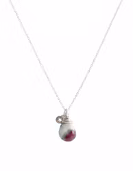 Halsband Fuchsit med rubin silver