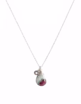 Halsband Fuchsit med rubin silver