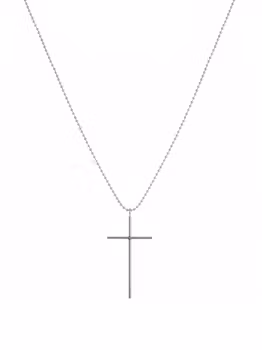Silverhalsband med långt kors