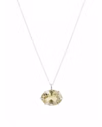 Halsband gul Lemon kvarts kristall silver