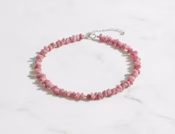 Rosa rå Turmalin halsband silver
