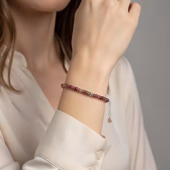 Vattenmelon Turmalin armband silver