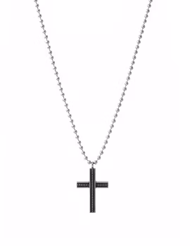 Kors halsband silver herr