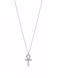 Herrhalsband Ankh kors silver