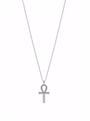 Herrhalsband Ankh kors silver