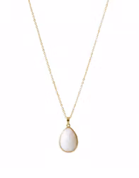 Guldpläterat halsband med vit Jade
