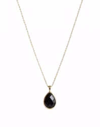 Guldpläterat halsband med svart Onyx