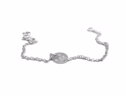 Silverarmband kedja och bricka