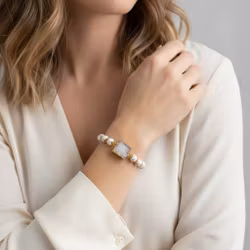 Armband vita stenar