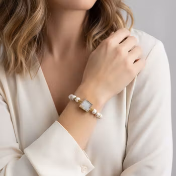 Armband vita stenar