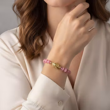 Rosa Buddha armband