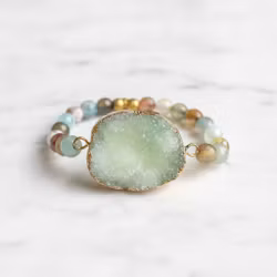 Agat armband pastell