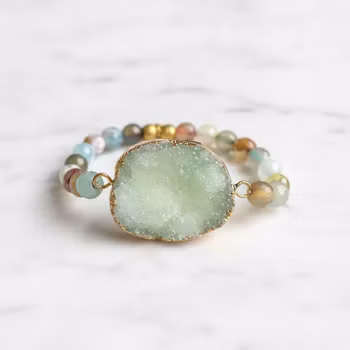 Agat armband pastell