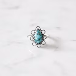 Turkos ring 925 silver