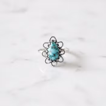 Turkos ring 925 silver