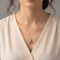 Labradorit halsband guldpläterat