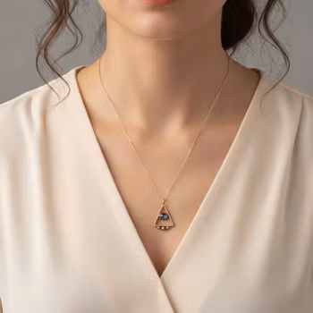 Labradorit halsband guldpläterat