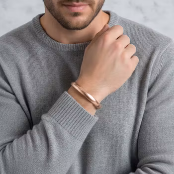 Brett Cuff armband i koppar herr