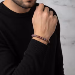 Rött Agat armband herr