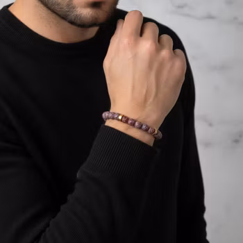 Rött Agat armband herr