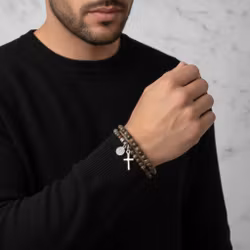 Sten armband med kors herr