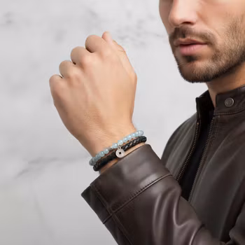 Armband set läder och stenar